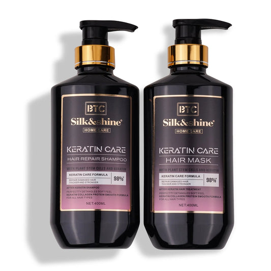 BTC Silk and Shine Home Keratin Kit shampoo and Hair Spa