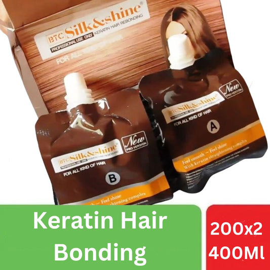 BTC Silk and Shine Keratin Hair Rebonding 200ml x 2