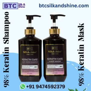 Home btc silk and shine home keratin kit shampoo and hair spa