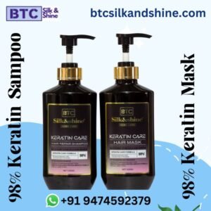btc silk and shine home keratin kit shampoo and hair spa