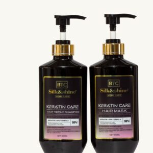 btc silk and shine keratin care shampoo mask